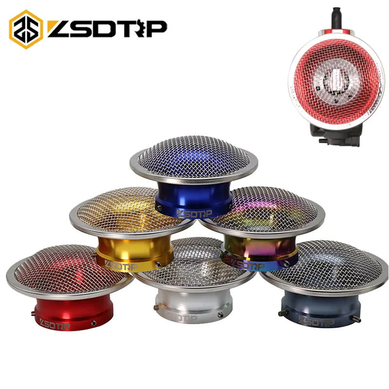 ZSDTRP 50 mm modifiziertes Motorrad PWK Vergaser Luftfilterbecher Windbecher mit Edelstahlgeflecht für 21/24/26/28/30 mm