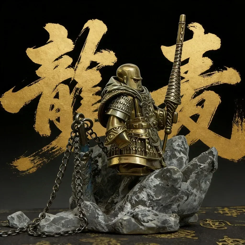 Ren Is Afraid of Heat The Villain in Dunhuang Heroes Brass Detachable Mini Soldiers Niche Unicorn Ornaments