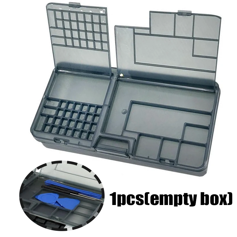 

1 шт., аксессуары для винтов, организация хранения своими руками для инструмента для ремонта телефона, ярко-черный двухслойный ящик для хранения электронных компонентов