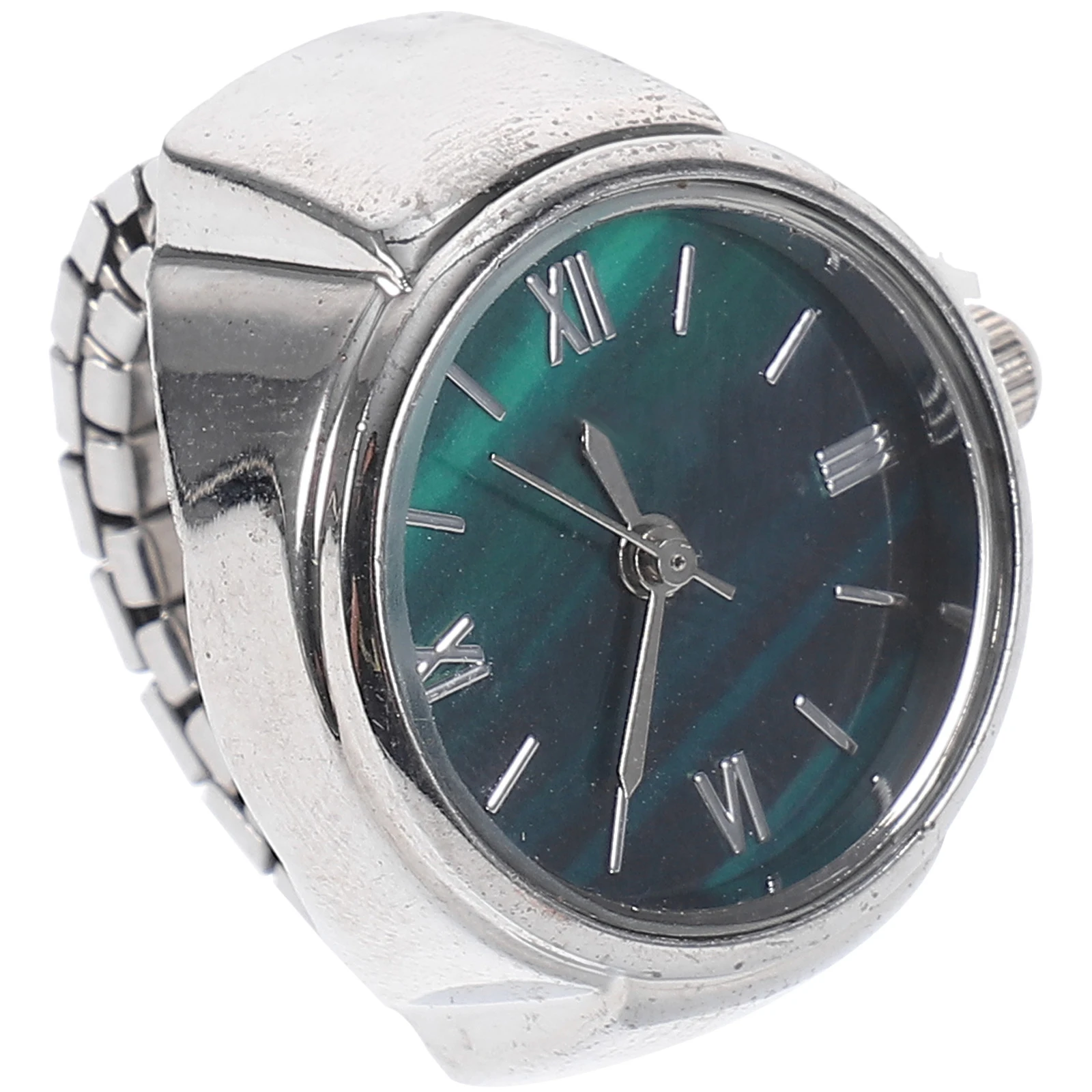 Small Finger Watch Ring Modern Zinc Alloy with Roman Numerals Stylish Timepiece Compact Ring Design Watch for Daily Wear