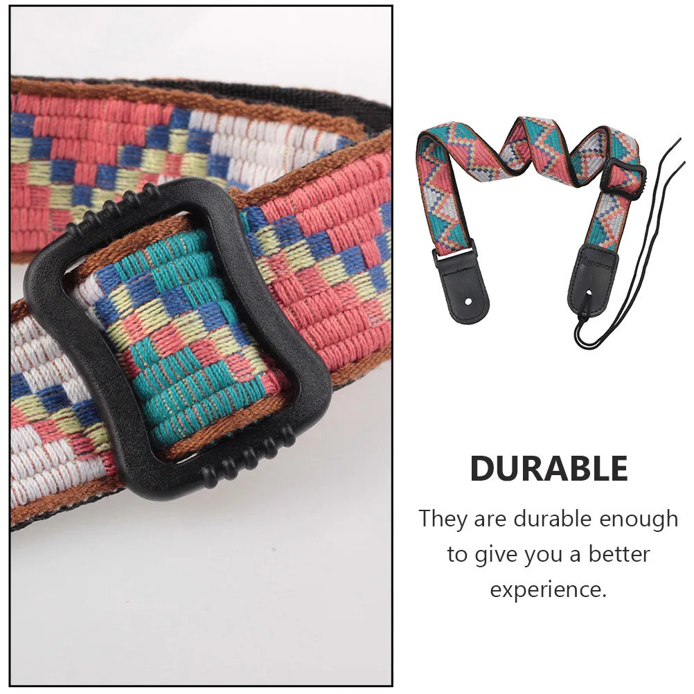 

1 Set Durable Ukulele Strap Set Adjustable Replacement For Broken Belt Practical Accessories Woven Rope Bohemian Style Shoulder