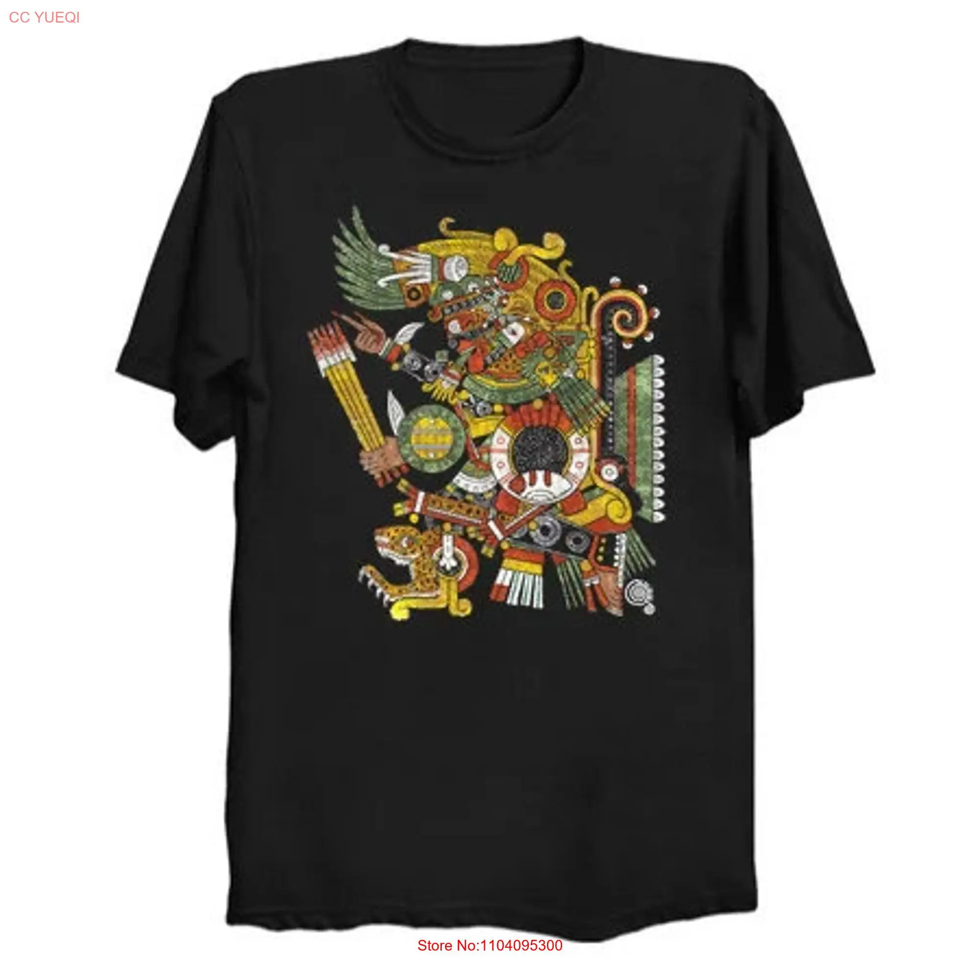 Tezcatlipoca t shirt Aztec God Mexica Smoking Mirror long or short sleeves