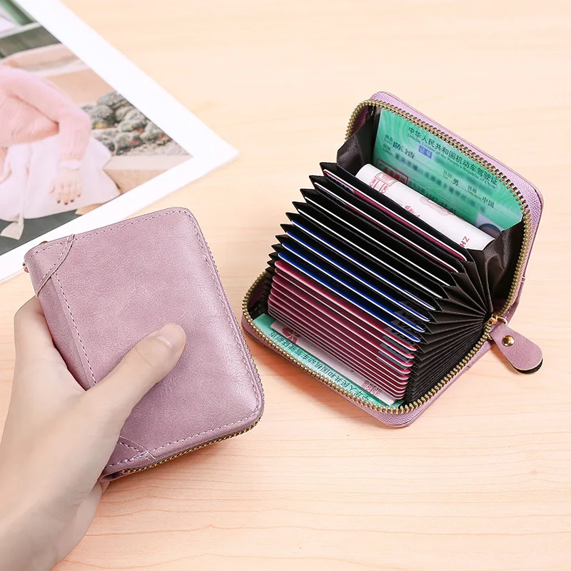 

Card Holder Women's Small Anti-Degaussing Anti Theft Large Capacity Multiple Card Slots Driving ID Card Cover Wallet