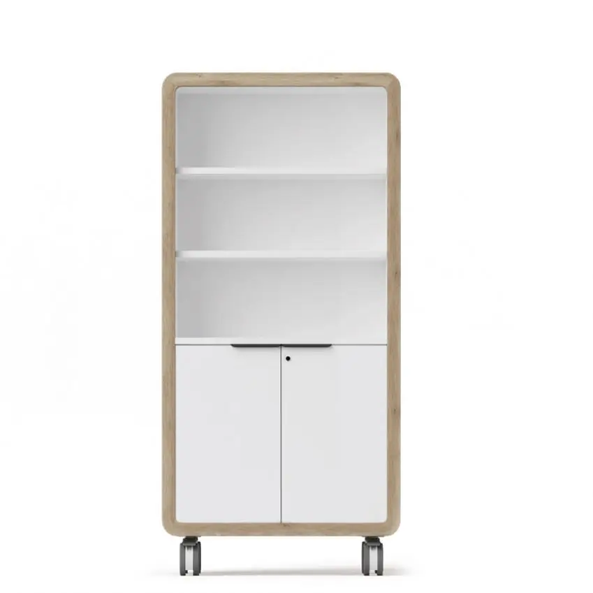 #Modern Optimal Melamine Double-Decker Office File Cabinet Integrated Planter ing Castor Mobile for Home & Schools Use