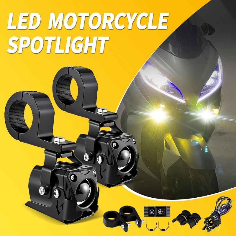 

2 шт. универсальные противотуманные фары 80W 6000K для мотоциклов Suzuki S750, 1100F, 1250, 1300, 1400F, 650F, 125, 150, аксессуары для мотоциклетных фар