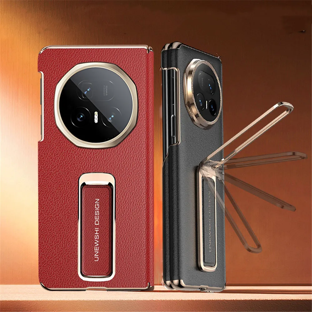 

Чехол премиум-класса из натуральной яловой кожи с двойным шарниром для Honor Magic V5, чехол-держатель для браслета