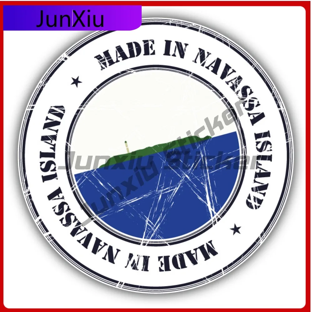 

Made In Navassa Island Grunge Flag Stamp Car Decal Bumper Stickers Cute Style Bumper Use For Laptop Su Automotive Decor Anti