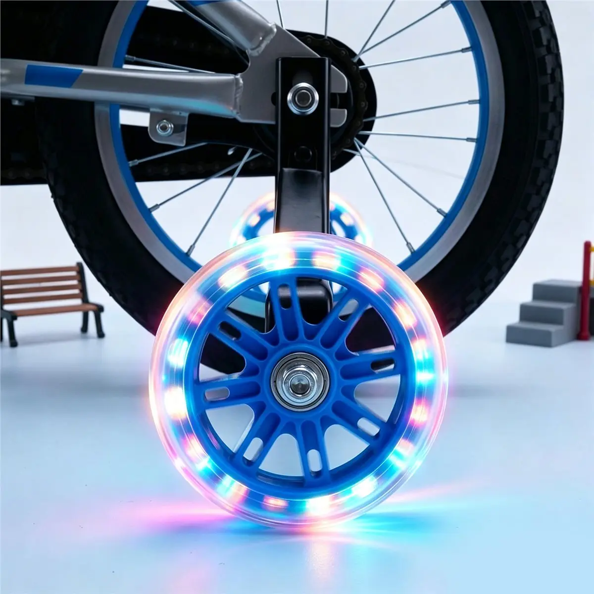 giftnew Flash Training Wheels for Kids Bikes - Universal Stabilisers for 12