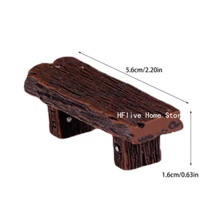 كرسي خشبي ومقعد محاكاة الراتنج ، مقعد زوجين خرافي ، تمثال عمل ، كرسي لطيف صغير ، منمنمات حديقة DIY ، ديكور المنزل أعلى 8 مبيعات مقاعد البدلاء للزوجين - رقم 5