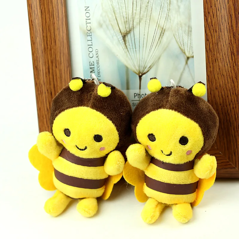 12cm Bee Festival Plush Doll Animation Bee Festival Activity Decoration Gift Cute Plush Small Pendant Plush Bee Doll Bag Pendant