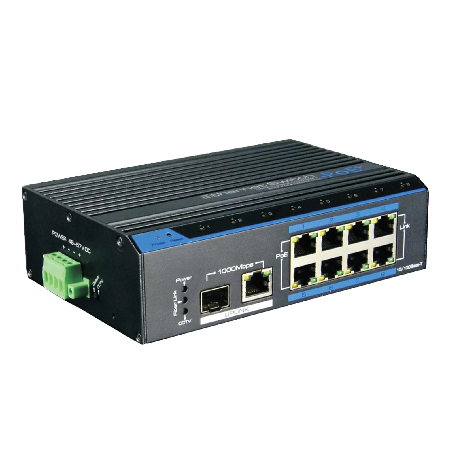 Industrial 8 Ports PoE(250M) Fast Ethernet Switch