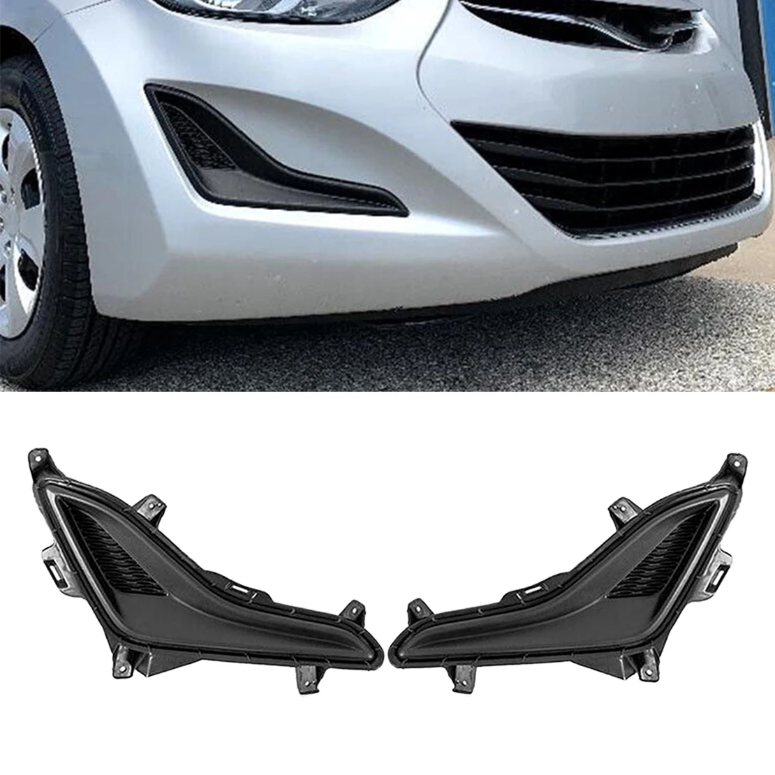 

HY1038124 86563-3Y500 865643X700 HY1039124 86564-3Y500 1 Pair Front Fog Light Cover 865633X700 Fit For Hyundai Elantra