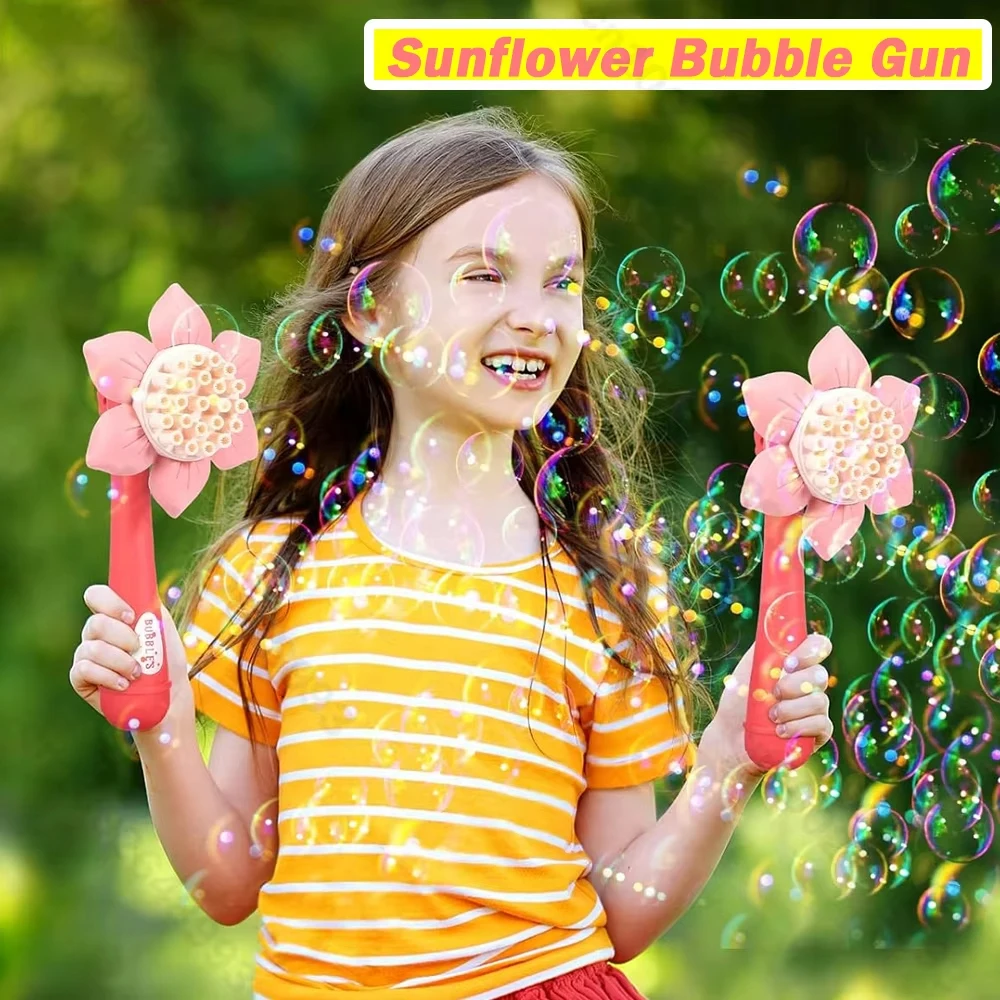 

Пистолет для пузырей подсолнечника, автоматический выдувной мыло, детские игрушки, машина для водяных пузырей, электрические пистолеты для пузырей, уличные игрушки для детей, подарочные игрушки
