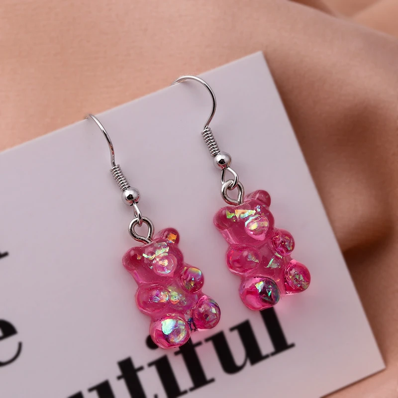 Nette Gummibärchen Ohrstecker für Frauen Candy Farben Tier Baumeln Ohrringe Brincos Femme Mädchen Party Urlaub Schmuck Geschenke – Detail 32