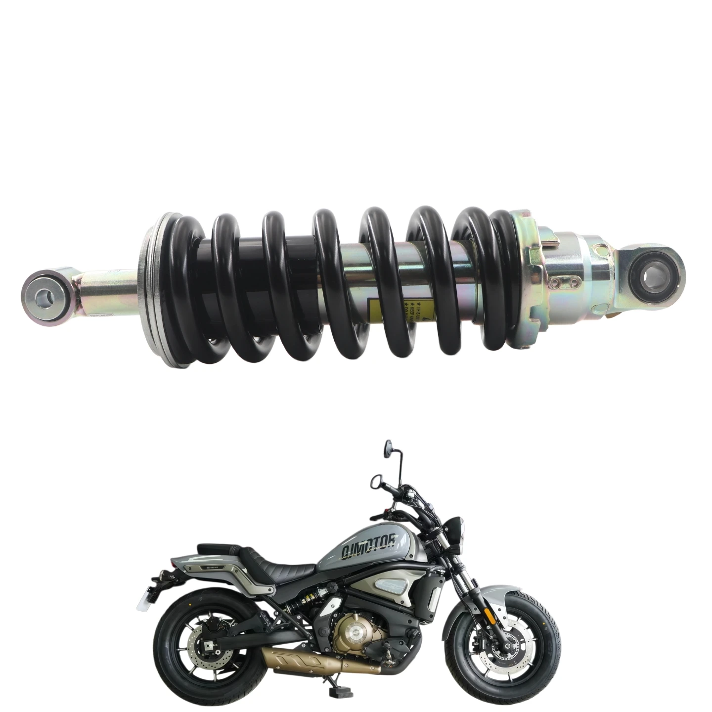 OEM Rear Shock Absorber for Cruiser Motorcycle Mounting Distance 33cm Hole Diameter 12mm and 10mm Complete Rear Shock QJ500S
