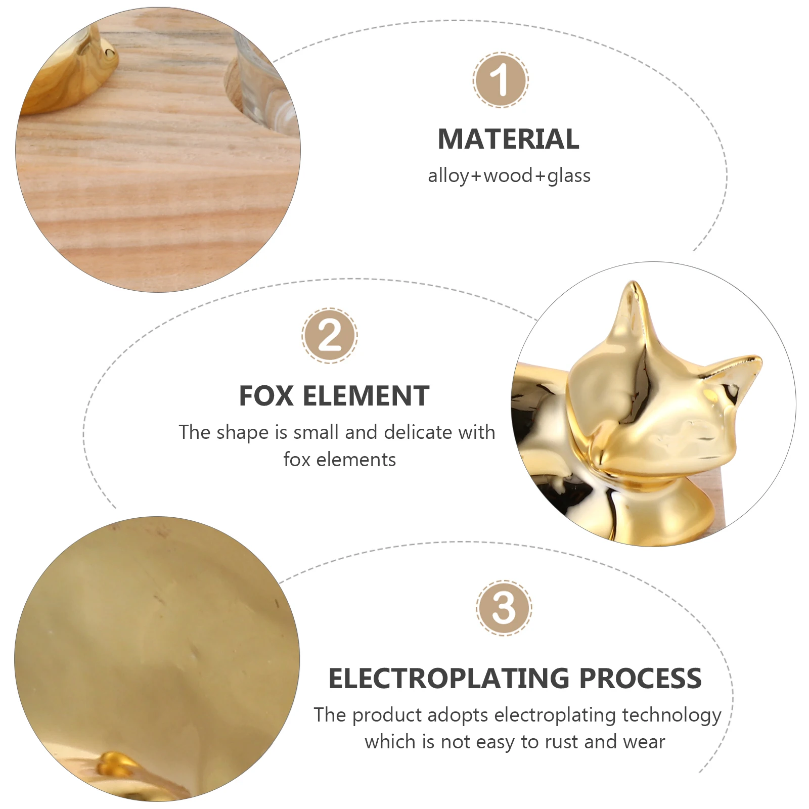 

1 Set Wooden Golden Stand For Home Adornment Holder Decor Christmas Ornament Xmas Candlestick Glass Decorative