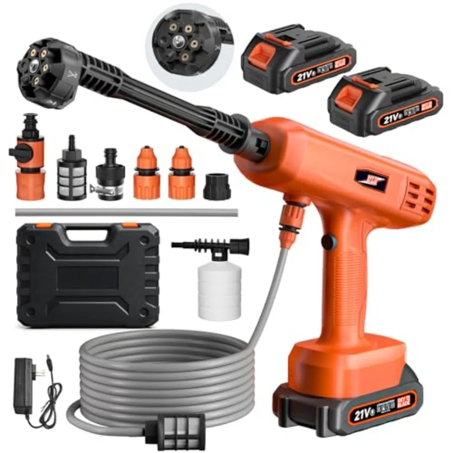 

Беспроводная мойка высокого давления, портативная аккумуляторная мойка, электрическая автомобильная мойка высокого давления, ручная с насадкой 6 в 1, аккумулятор 3000 мАч S