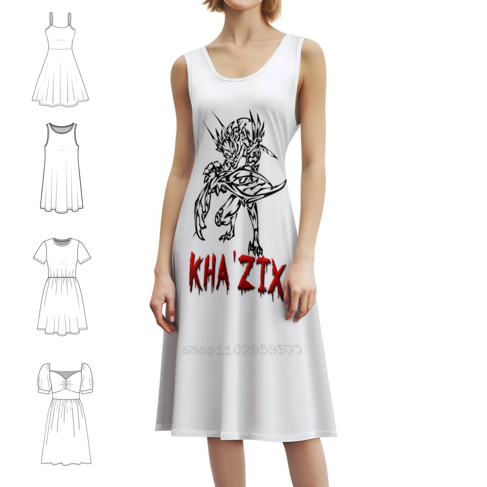 

Kha Zix Платье в корейском стиле для женщин Элегантное повседневное платье для вечеринки или повседневной носки Kha Zix Zed League Of Legend Game Hd Dress