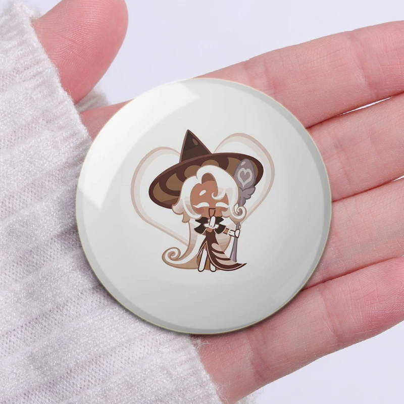 32/44/58mm Cookie Run Latte Herb Simple Fashion Button Pin Snap in Design spilla Daily elegant Ornament Badge