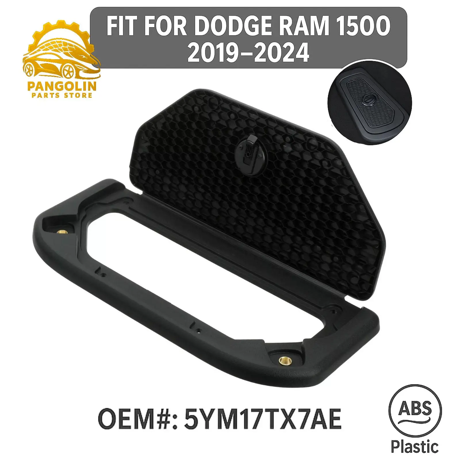 

Automotive Black Storage Box Lid Cover for Dodge Ram 2019–2024 – Part Number 5YM17TX7AE Left & Right Interior Organizer Trim