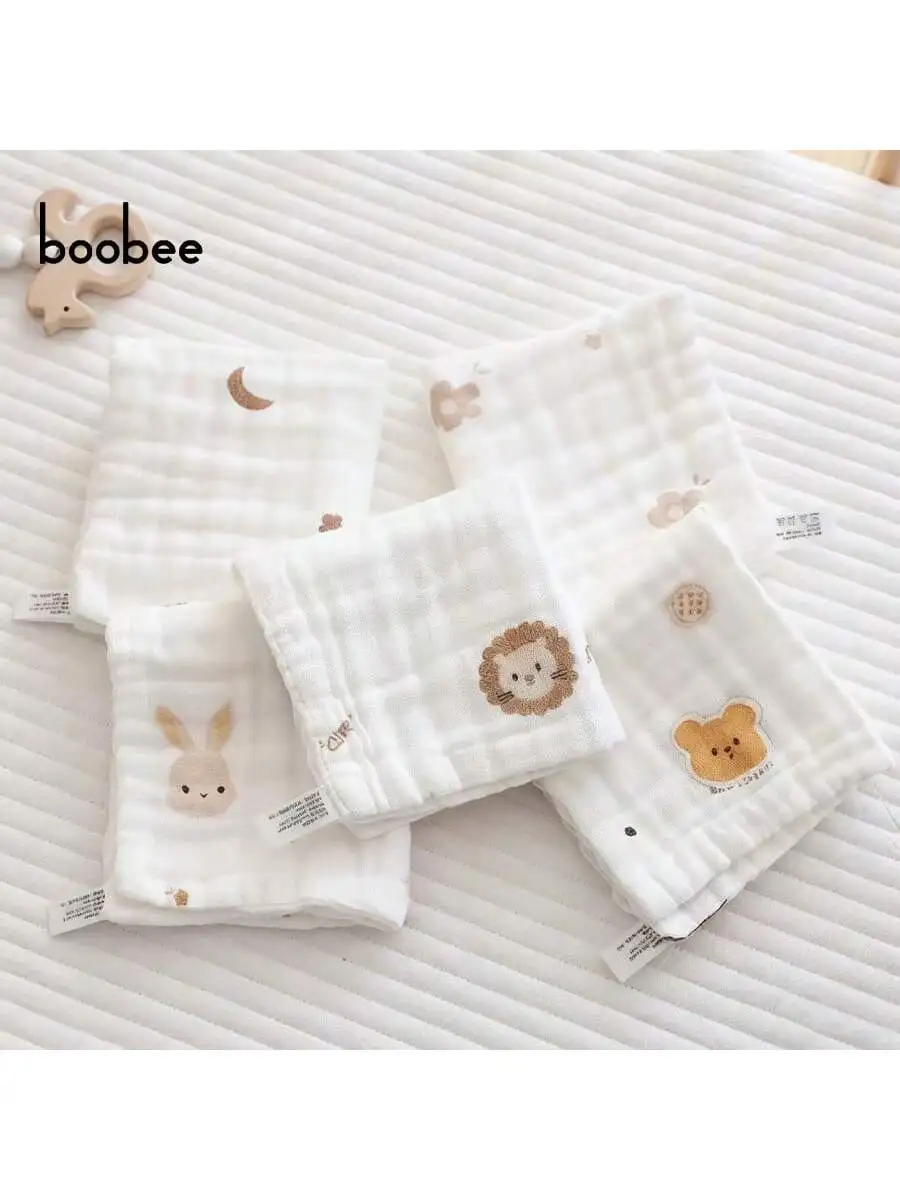 

5Pcs Baby Saliva Towels, Ultra-Soft and Comfortable Small Square Towels for Newborns, Special Face Towels for Babies - Multi-Purpose, Skin-Friendly and Gentle - Highly Absorbent, Washable and the Dye Does Not Fade - Perfect Gift for Babies on Christmas, H