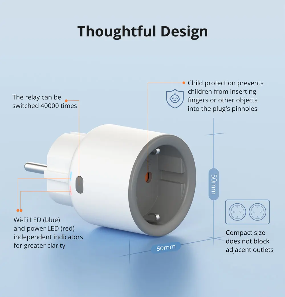 

Wifi Smart Plug SONOFF S60 TPF EU 16A Current Smart Socket With Energy Monitoring Remote Control Timer Voice Control Smart Home