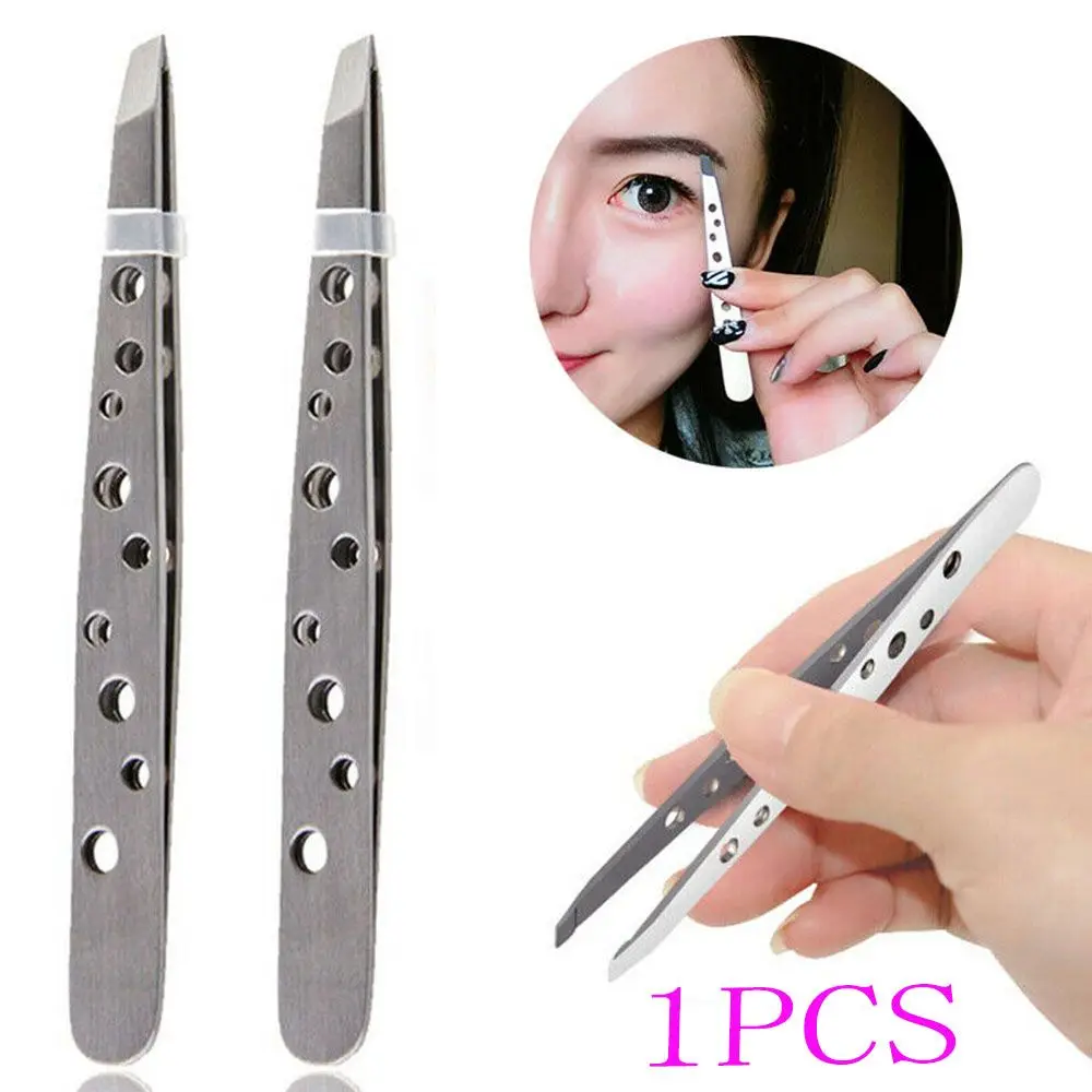 Professional Makeup Tools Stainless Steel Beard tweezers Threading Tweezers Eyebrow clip Tweezers Bevel brow clip