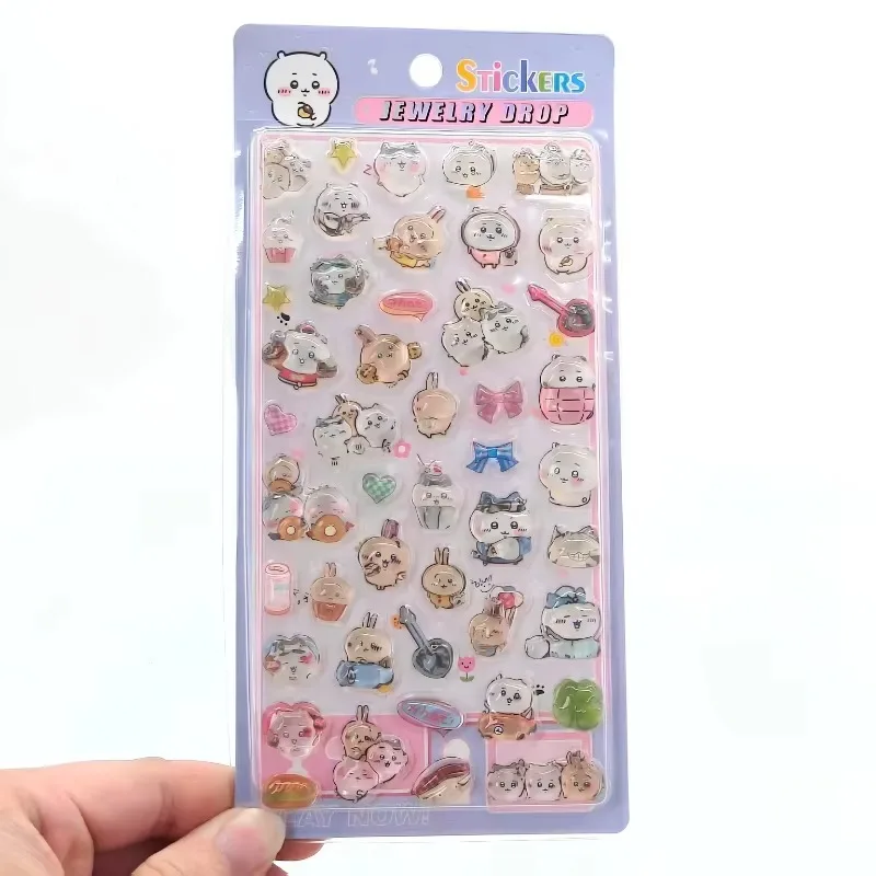 CKW 3D Jelly Crystal Stickers Cute Usagi Hachiware Jiikawa Decals Waterproof Stickers for Phone Case & Scrapbooking view 5