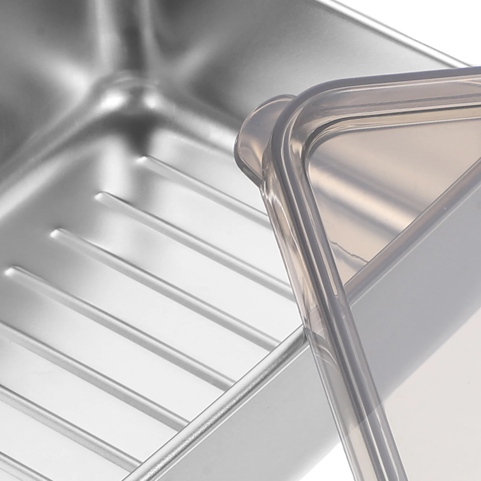 

Stainless Steel Bacon Keeper Container For Fridge Reusable Food Storage Box Lid Meat Cheese Seafood Container Clear Dustproof