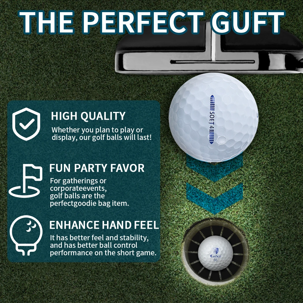 Caiton Tournament-Grade PU Golf Balls - 12Pcs,Multi-Layer 3/4/5 Layer Opt , Ultra-Soft Feel, High Swing Speed, Durable Cover
