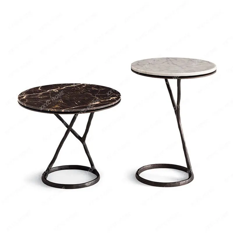 

Coffee Table Iron Marble round Side Table Creative Sofa Light Luxury Small Apartment Corner Table Coffee Table Furniture