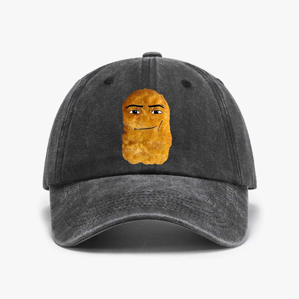 Humor Funny Chicken Nugget Meme hat Men Women Joke Food Cotton Soft Top Adjustable cowboy Washed Baseball Cap