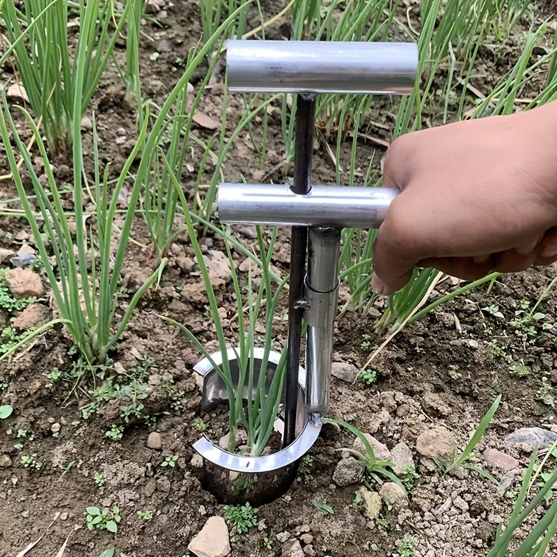 

For Stainless Steel Garden Transplanting Tool, Handheld, Durable Metal Manual Planter For Fruit Trees And Vegetable Seedlings