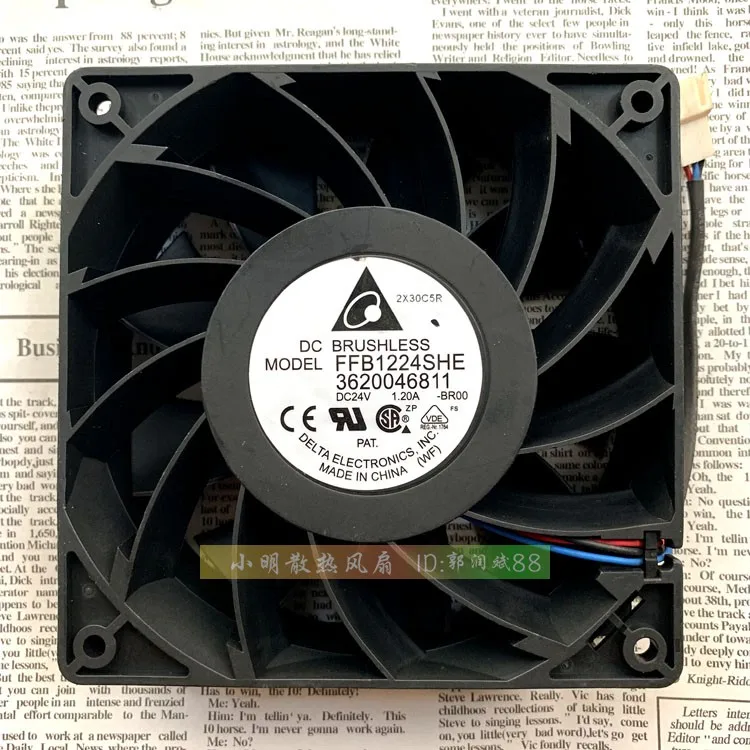 Delt 12038 24V 1.2A FFB1224SHE 12CM Inverter/Printer, Cooling Fan 120*120*38MM