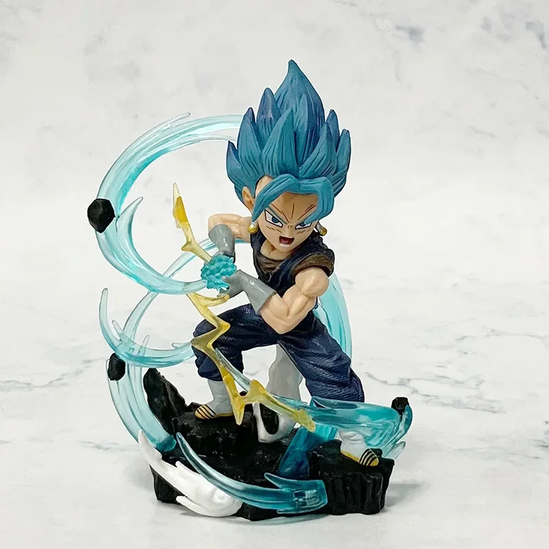 Super Saiyan Vegetto Blue Hair Dragon Ball Gk PVC Statue Action Figurine Desk Collectible Anime Model Toys Figures Gift 10.5cm