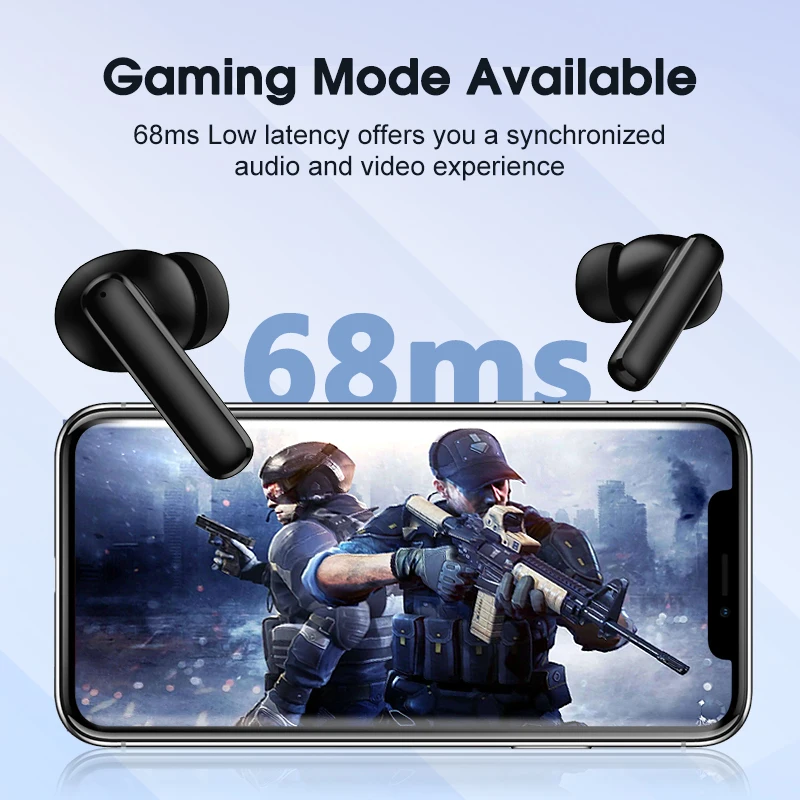 QCY T13 ANC Wireless Earphones Bluetooth 5.3 Active Noise Cancellation Headphones -28dB Fast Charge Earbuds Sports Headset