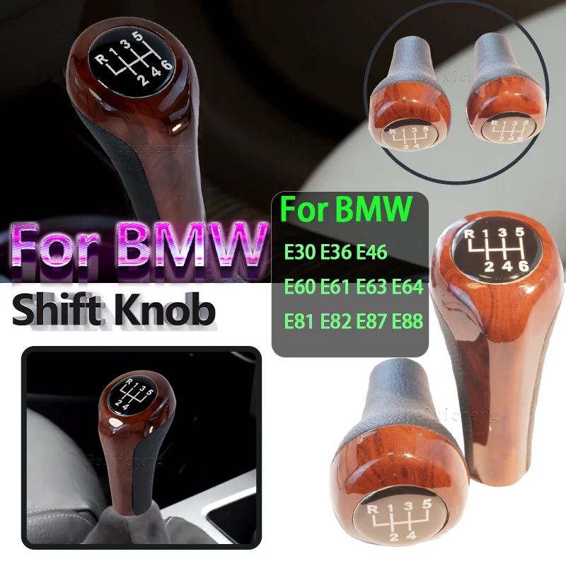 Wood Grain Color Replacement Gear Shift Knob Handball For BMW E23 E30 E32 E36 E38 E46 E52 E53 E60 E61 E63 E64 E81 E82 E83 E84