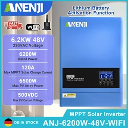4KW 6.2KW Hybrid Solar Inverter 24V 48V Pure Sine Wave Inverter Off Grid Photovoltaic Inversor MPPT 100A Solar Charge Controller
