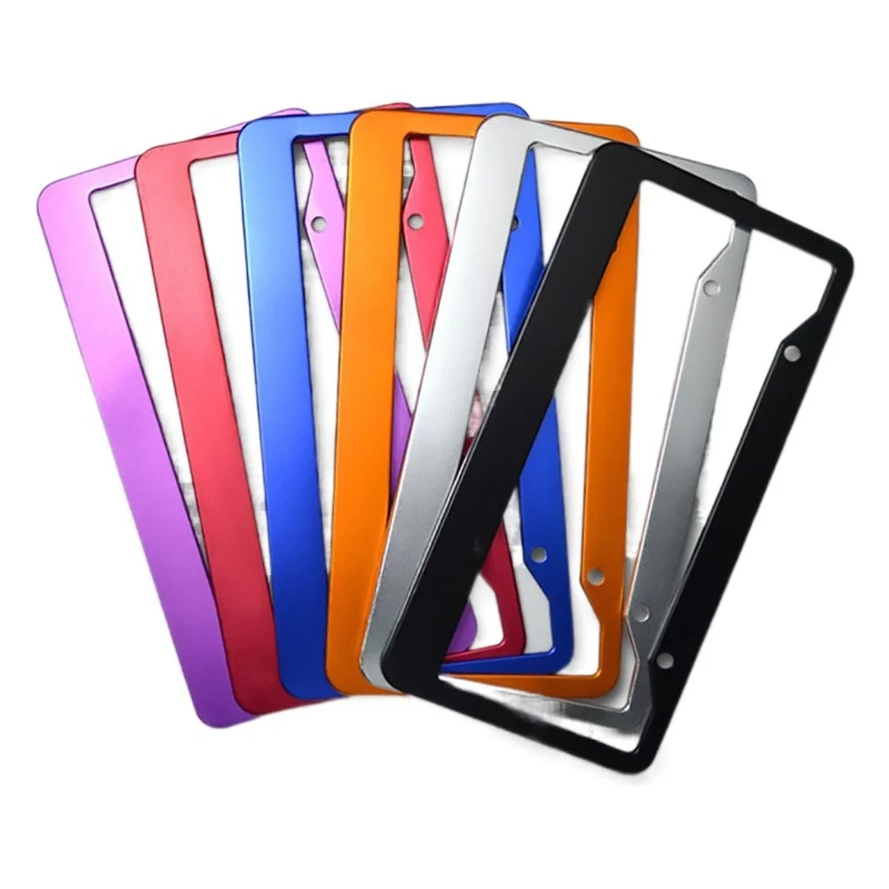 For American Car Models Aluminum Alloy License Plate Frame Vehicle License Display Compatible Car License Frame