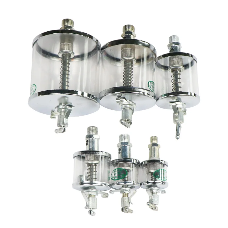 1pc 16-400ML Capacity Oiler Needle Valve Oil Cup Clear Plexiglass Lubricator Gravity Drip Feed Oiler  Machine Replacement Part