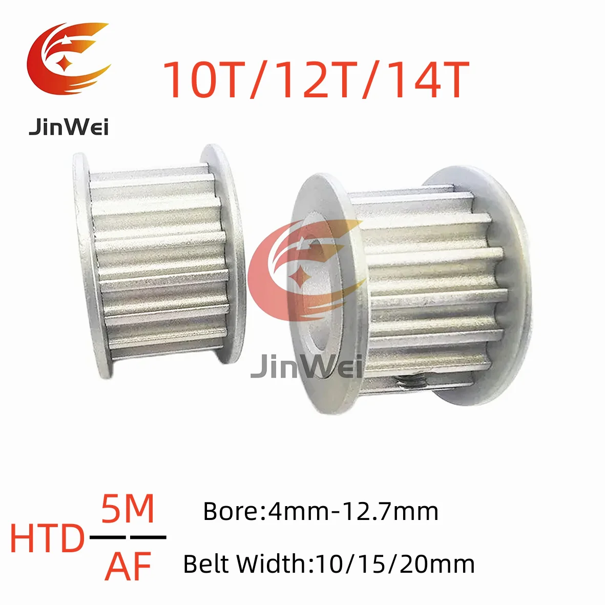 5M タイプ 10T/12T/14T タイミングプーリー、内径 4/5/6/6.35/8/10/12/12.7 ミリメートル、5 ミリメートルピッチ、10/15/20 ミリメートル幅 HTD タイミングベルトプーリー