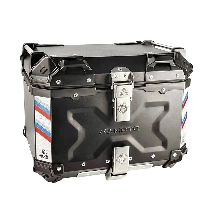 

Factory Hot Selling Waterproof Shockproof Large-capacity Aluminum Storage Motorcycle Metal Top Box for Helmet