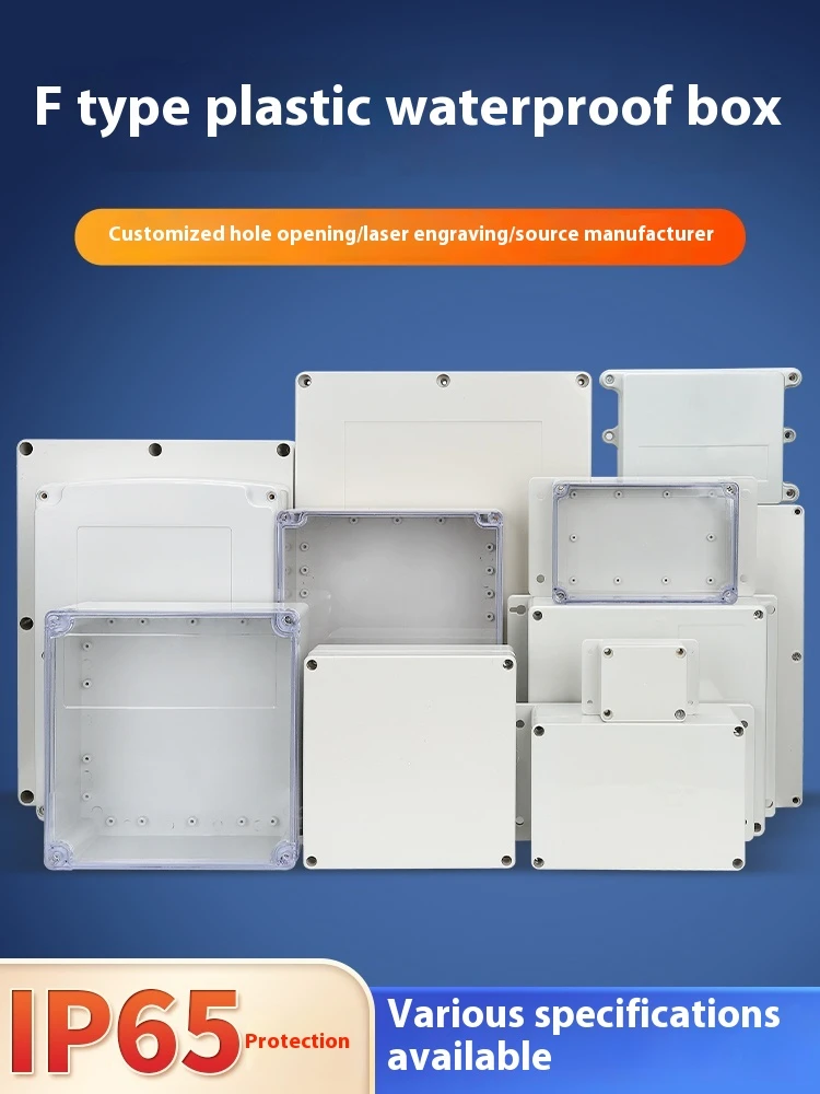 caixa-a-prova-d'agua-tipo-f-caixa-de-juncao-de-plastico-a-prova-d'agua-para-ambientes-internos-e-externos-caixa-de-vedacao-de-plastico-caixa-de-botao-eletrico