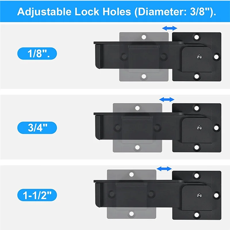 

SQPP-Flip Gate Latch Lock, Adjustable Flip Gate Latch Lock With 3 Padlock Hole, Heavy Duty Aluminum Alloy Door Latch