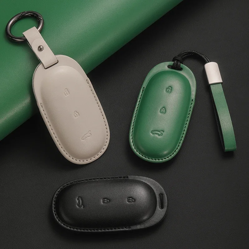 Leather remote control car key cover protection case for leading ideal Lixiang L7 L8 L9 one 2022 2023 Li auto keychain