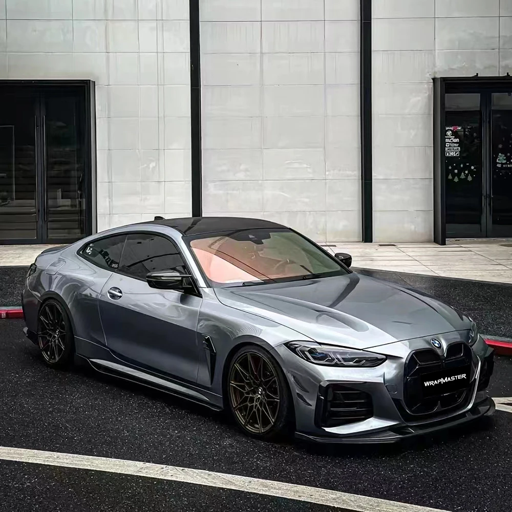 

Light Grey Vinyl Car Wrap Glossy Metallic Vinyl PET Backing