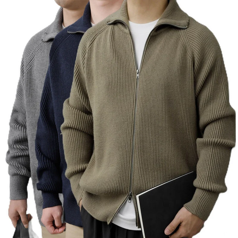 

Мужской кардиган-свитер больших размеров POLOM с отложным воротником