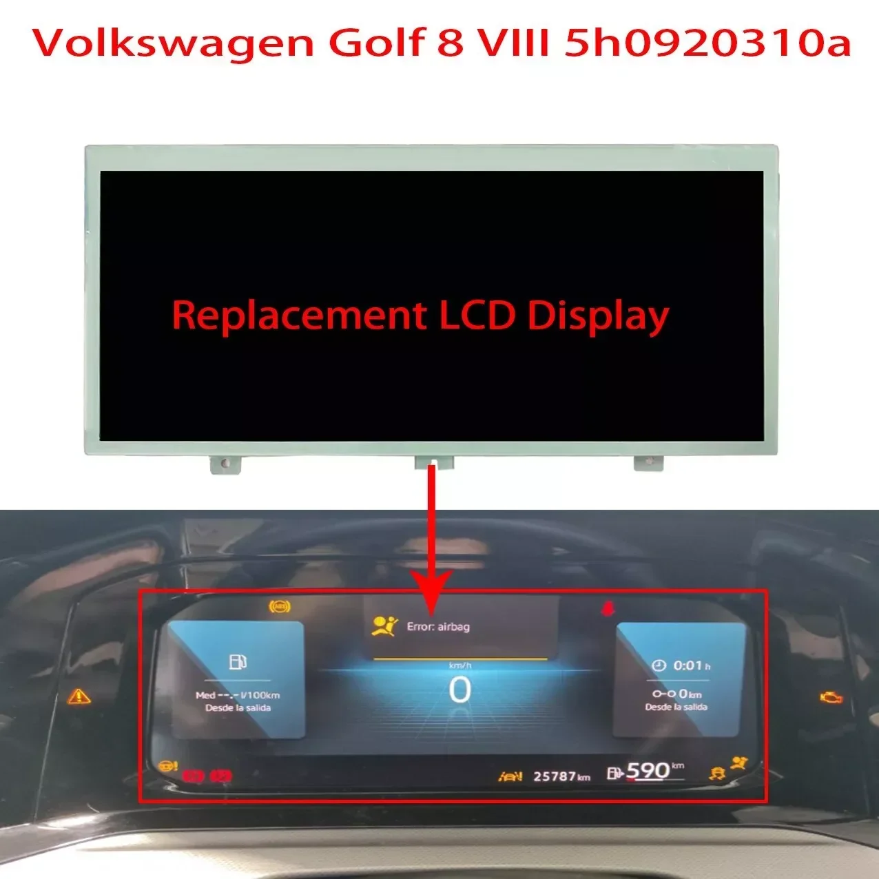  LCD Display for Volkswagen Golf 8 VIII Skoda Passat B8 Arteon Instrument Replacement