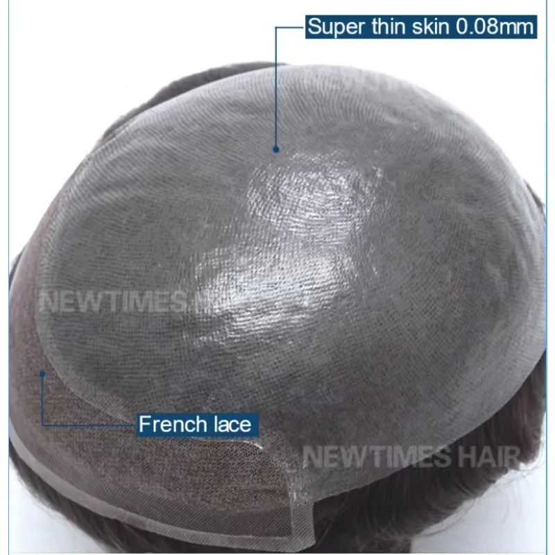 Natuurlijke Lace Front Heren Toupet 100% Maagdelijk Menselijk Haar Weave Pruiken Haarstukjes Wave Unit Patch Systeem Vervanging Voor Mannen