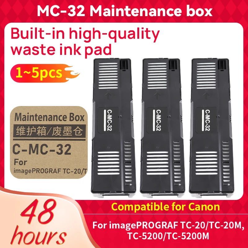 1/2/3/5 pcs MC-32 Ink Maintenance Box Tank For Canon TC-5200 TC-5200M TC-20 TC 5200 5200M 20 TC5200 TC5200M TC20 Printer